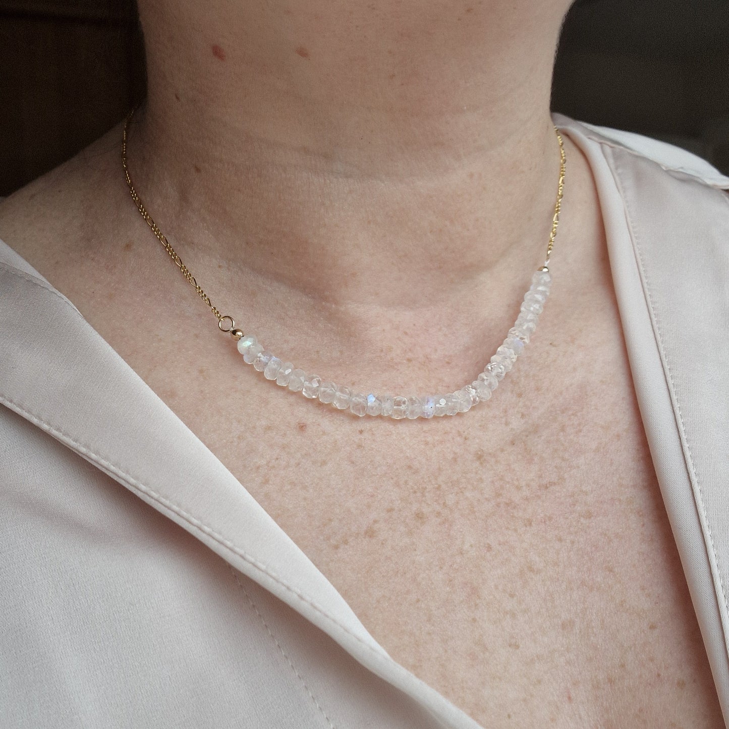 Selene – Lunar Glow Rainbow Moonstone Necklace