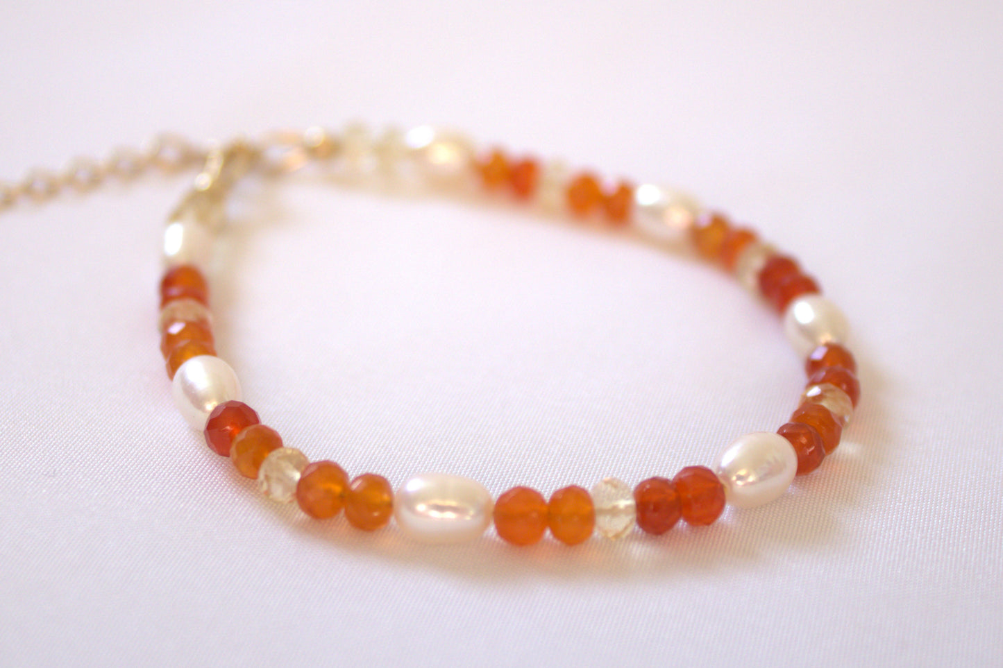 Ivory Pearl, Carnelian & Citrine Bracelet