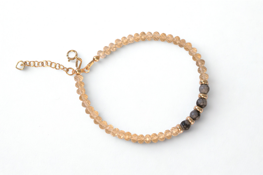 Citrine & Obsidian Gemstone Bracelet