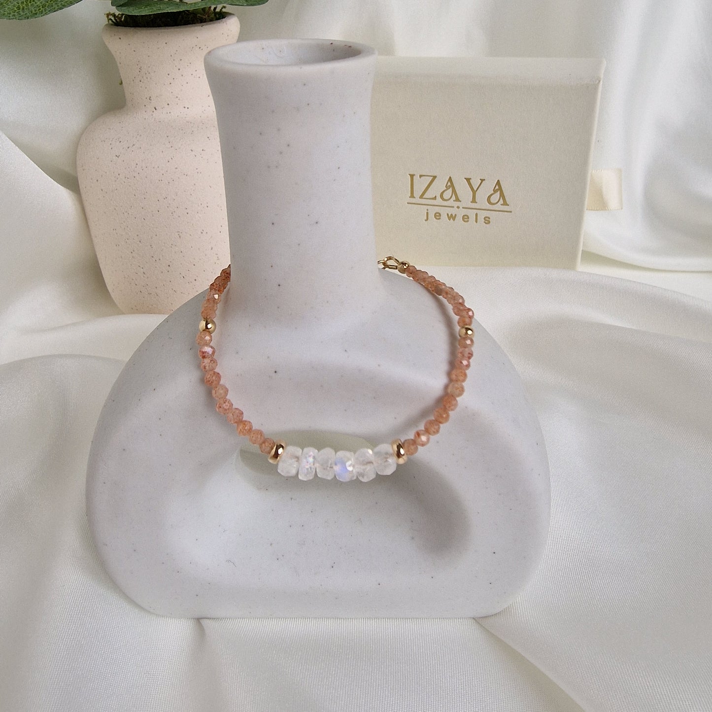 Luna Radiance - Moonstone & Sunstone Bracelet