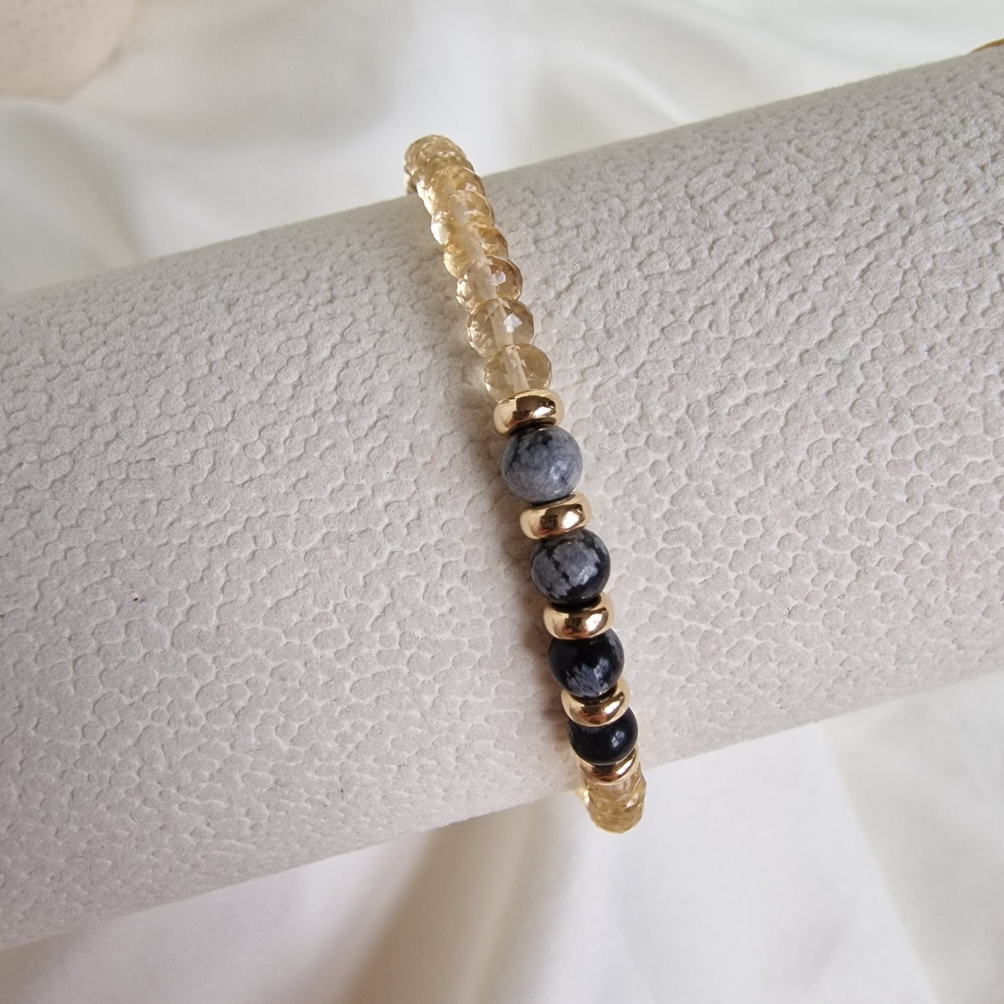 Empower Glow - Citrine & Obsidian Bracelet