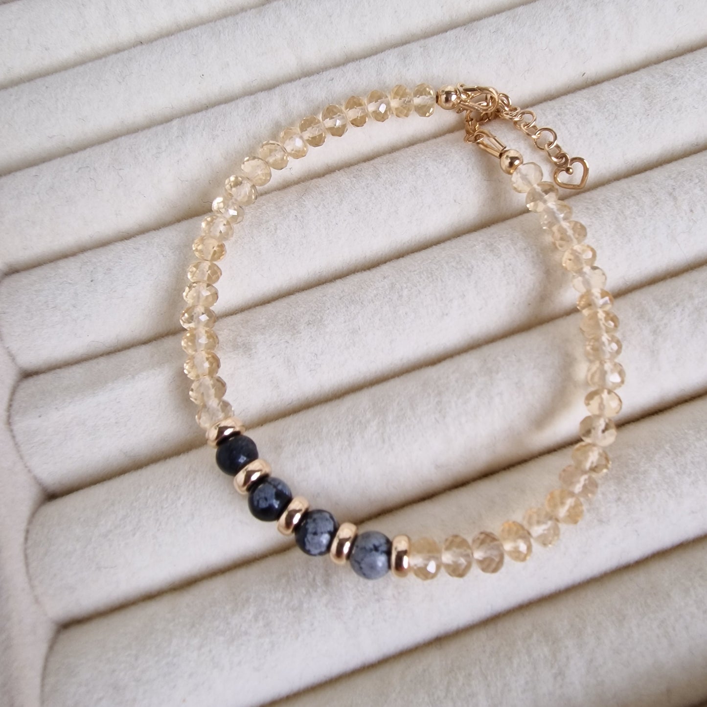 Empower Glow - Citrine & Obsidian Bracelet