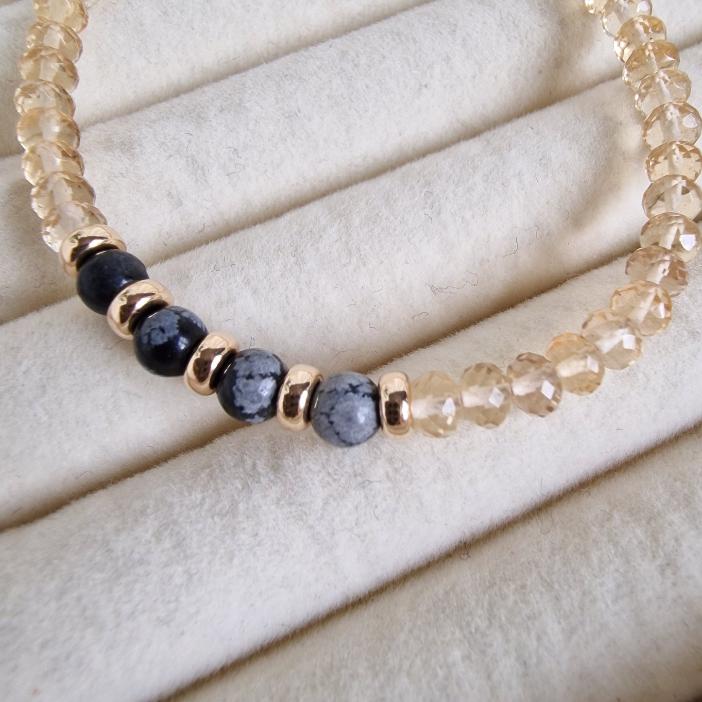 Empower Glow - Citrine & Obsidian Bracelet