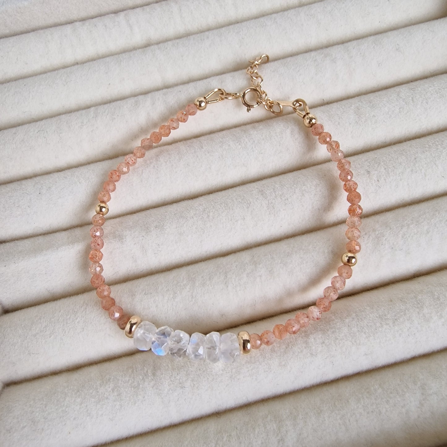 Luna Radiance - Moonstone & Sunstone Bracelet