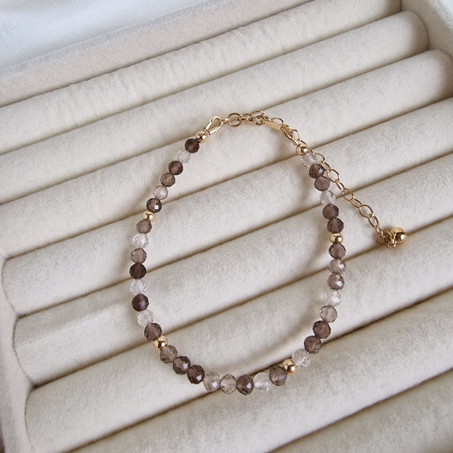 Calm Strength - Smoky Quartz Gemstone Jewellery wuth gold filled accents