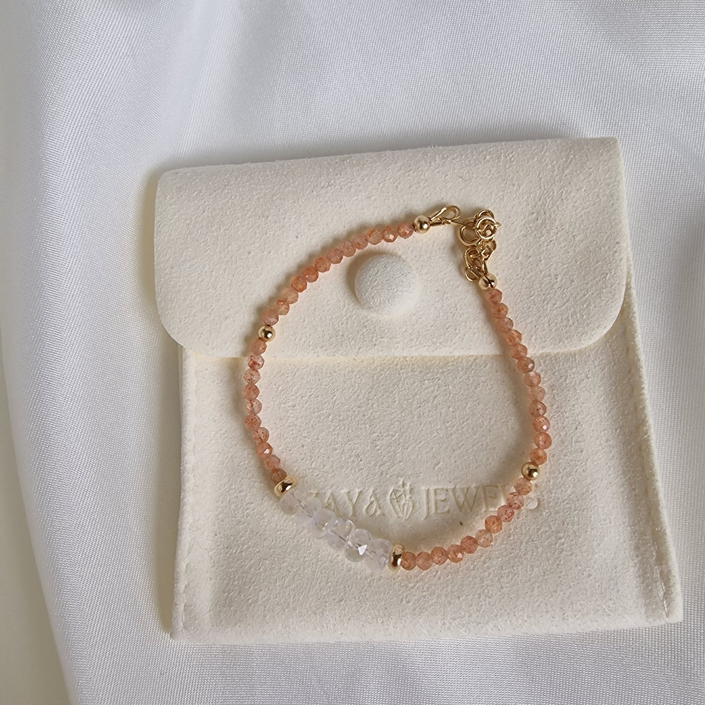 Luna Radiance - Moonstone & Sunstone Bracelet
