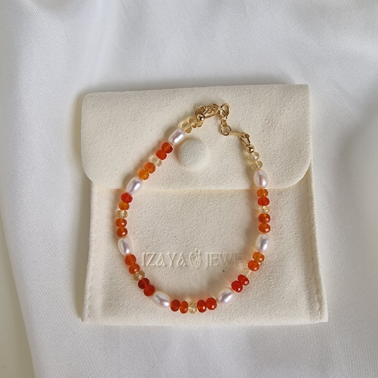 Radiant Joy – Carnelian & Citrine Gemstone Bracelet