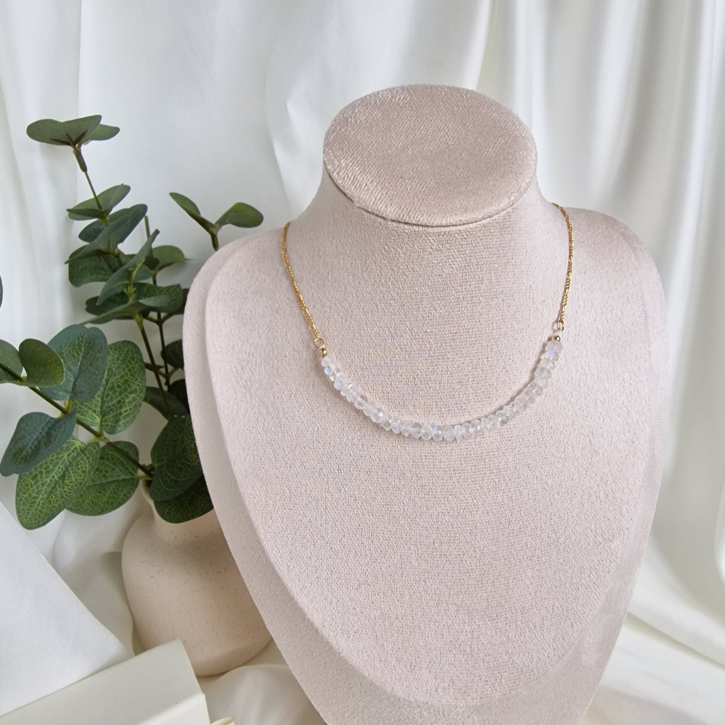 Selene – Lunar Glow Rainbow Moonstone Necklace