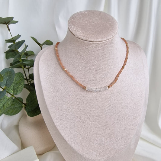 Luna - Moonstone & Sunstone Necklace
