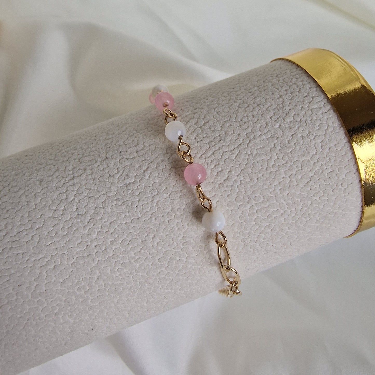 Mila –  Mother of Pearl & Rose Quartz Bracelet