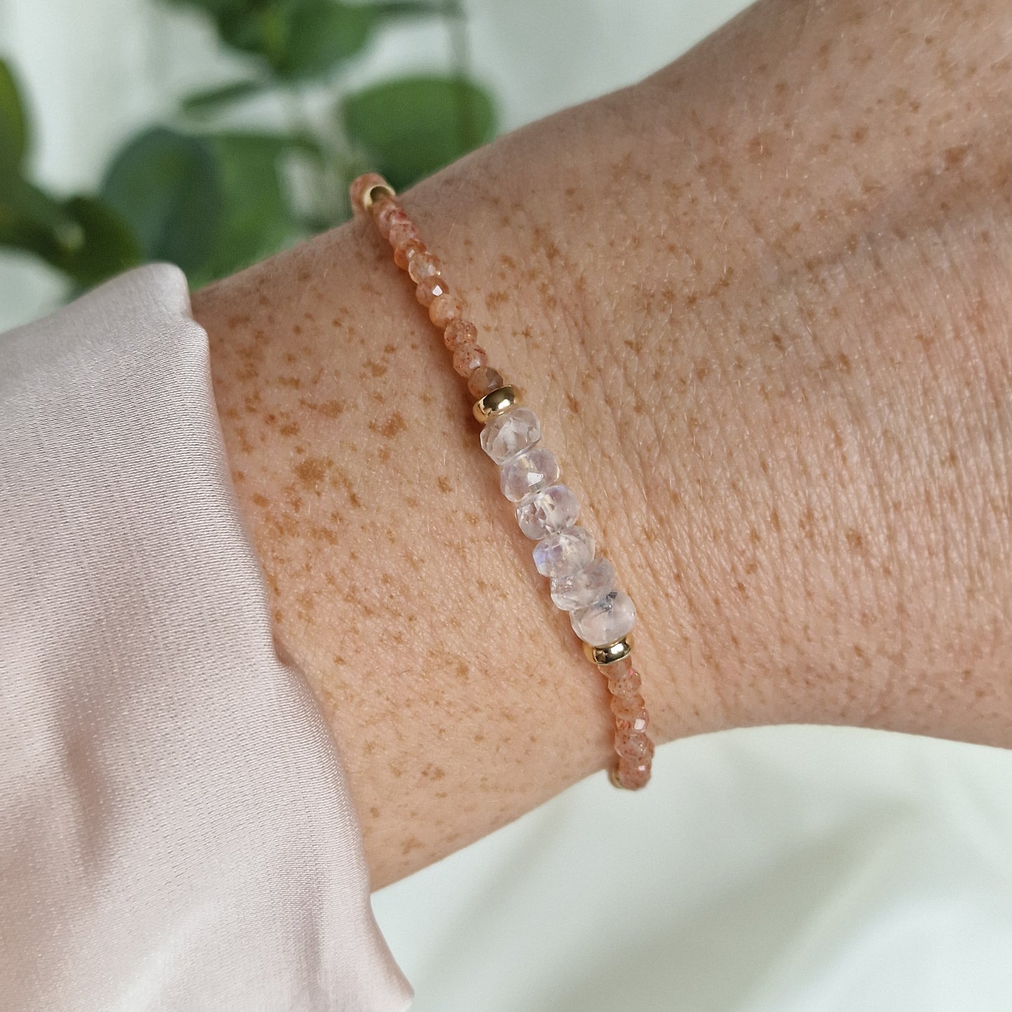 Luna Radiance - Moonstone & Sunstone Bracelet