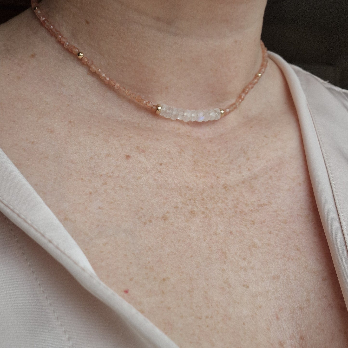 Luna - Moonstone & Sunstone Necklace