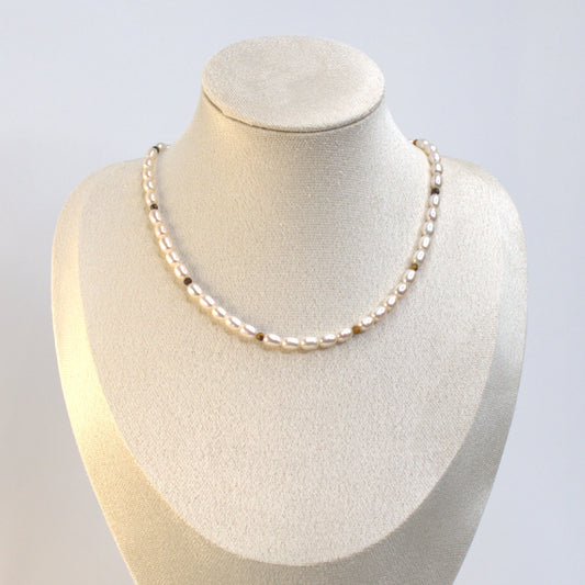 Ivory Freshwater Pearl & Tiger’s Eye Necklace