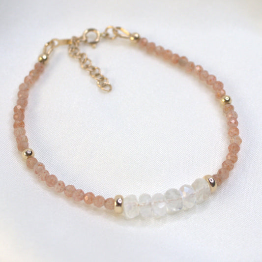 Moonstone & Sunstone Bracelet